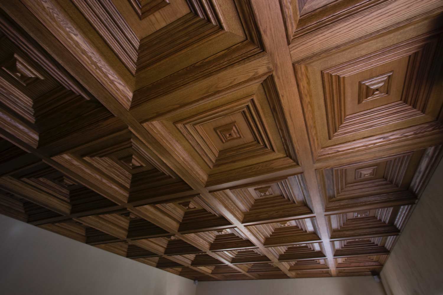 Coffered Library Ceiling in Olmos Park - CROSS - Luxury Remodeling